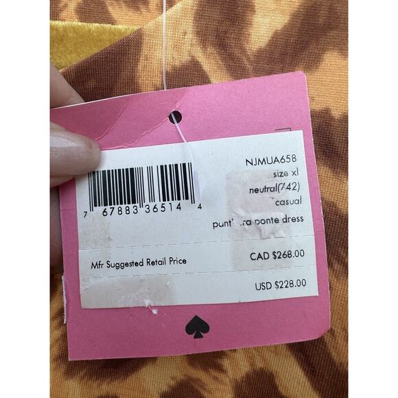 Kate Spade Panthera Cheetah Print Ponte Knit Sheath Dress Size XL Sleeveless NWT - Picture 7 of 13